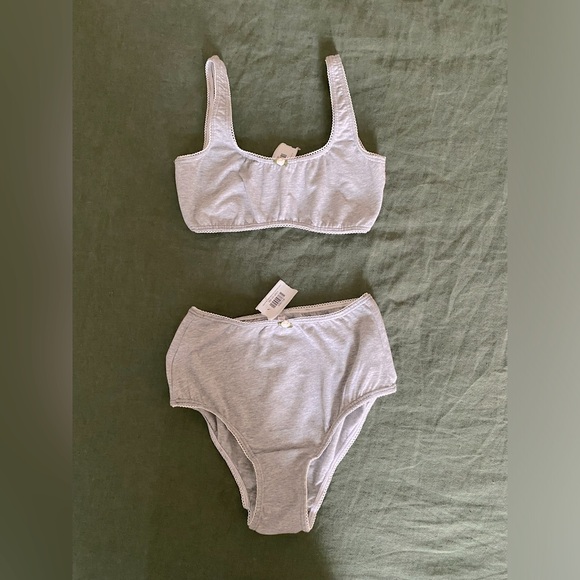 Rat Boi Scoop Back Bra & High Rise Underwear in Heather Grey - Picture 1 of 3